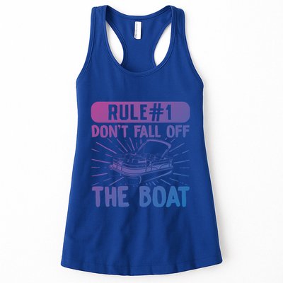 Rule 1 Don’T Fall Off The Boat Boating Sailing Boat Owner Gift Womens Tank Top