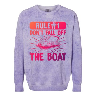 Rule 1 Don’T Fall Off The Boat Boating Sailing Boat Owner Gift Colorblast Crewneck Sweatshirt