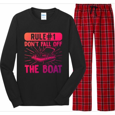 Rule 1 Don’T Fall Off The Boat Boating Sailing Boat Owner Gift Long Sleeve Pajama Set