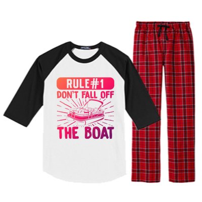 Rule 1 Don’T Fall Off The Boat Boating Sailing Boat Owner Gift Raglan Sleeve Pajama Set