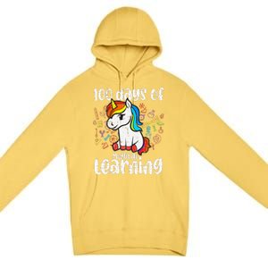 Retro 100 Days Of Magical Learning Unicorn 100th Day Premium Pullover Hoodie