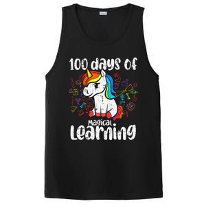 Retro 100 Days Of Magical Learning Unicorn 100th Day PosiCharge Competitor Tank