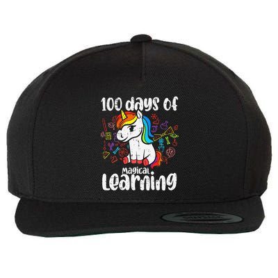 Retro 100 Days Of Magical Learning Unicorn 100th Day Wool Snapback Cap