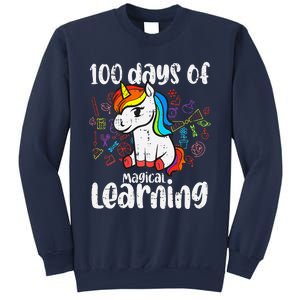 Retro 100 Days Of Magical Learning Unicorn 100th Day Sweatshirt