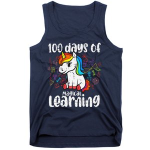 Retro 100 Days Of Magical Learning Unicorn 100th Day Tank Top