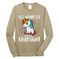 Retro 100 Days Of Magical Learning Unicorn 100th Day Long Sleeve Shirt