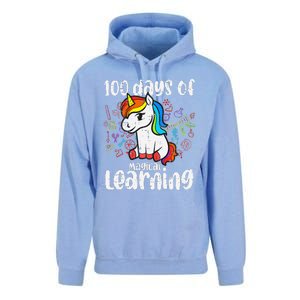 Retro 100 Days Of Magical Learning Unicorn 100th Day Unisex Surf Hoodie