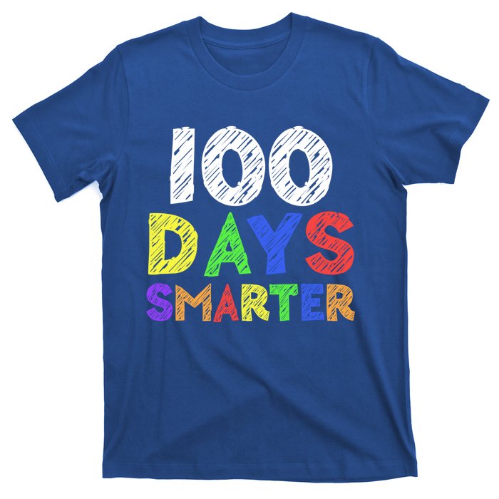 Retro 100 Days Of School 100 Days Smarter Brighter Cute Gift T-Shirt