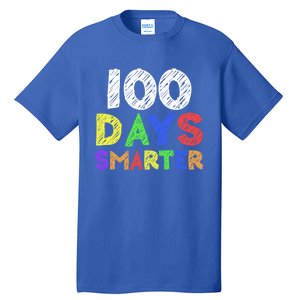 Retro 100 Days Of School 100 Days Smarter Brighter Cute Gift Tall T-Shirt