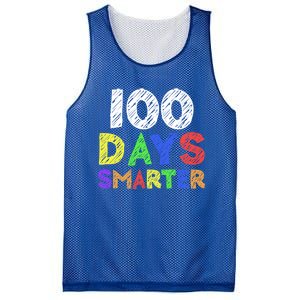 Retro 100 Days Of School 100 Days Smarter Brighter Cute Gift Mesh Reversible Basketball Jersey Tank