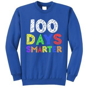 Retro 100 Days Of School 100 Days Smarter Brighter Cute Gift Tall Sweatshirt