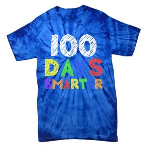 Retro 100 Days Of School 100 Days Smarter Brighter Cute Gift Tie-Dye T-Shirt