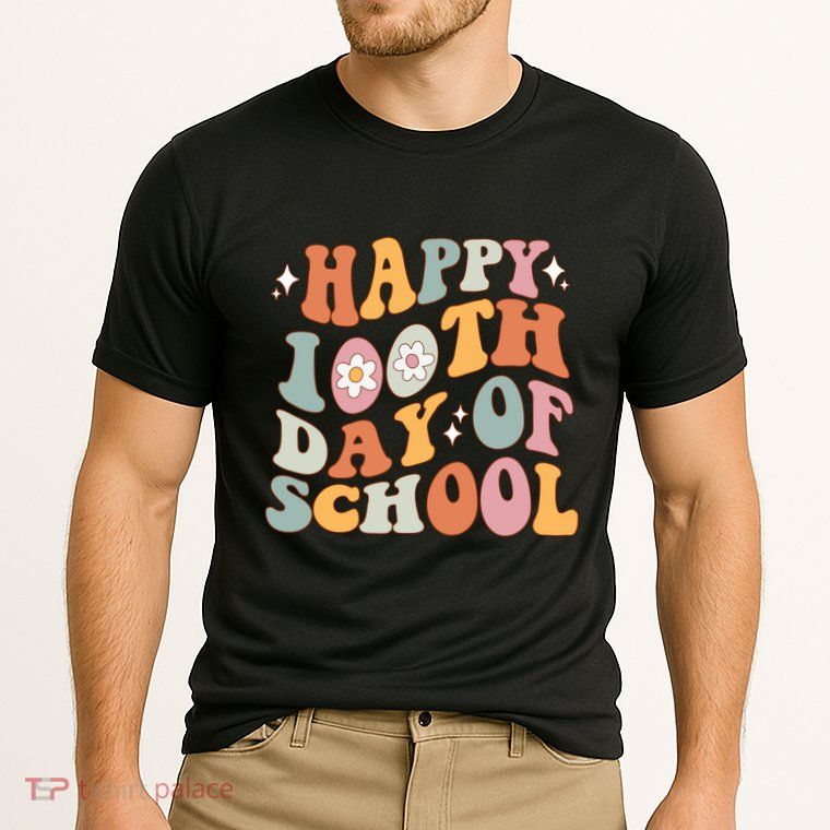 Retro 100th Day Of School Teachers Cute Happy 100 Days Gift Performance Shirt