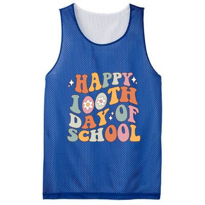 Retro 100th Day Of School Teachers Cute Happy 100 Days Gift Mesh Reversible Basketball Jersey Tank