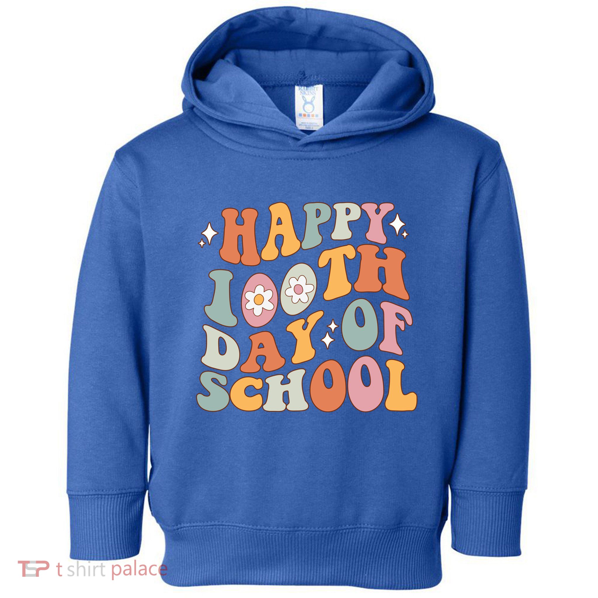 Retro 100th Day Of School Teachers Cute Happy 100 Days Gift Toddler Hoodie