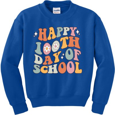 Retro 100th Day Of School Teachers Cute Happy 100 Days Gift Kids Sweatshirt