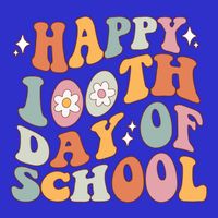 Retro 100th Day Of School Teachers Cute Happy 100 Days Gift Short Acrylic Beanie