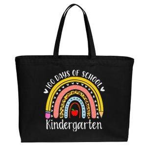 Rainbow 100 Days Of Kindergarten School Teacher Smarter Cotton Canvas Jumbo Tote