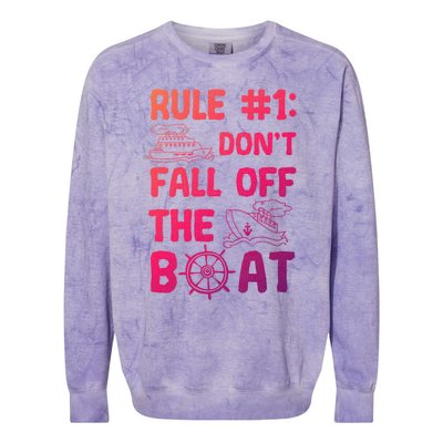 Rule #1 Dont Fall Off The Boat Cruise Cruising Christmas Gift Colorblast Crewneck Sweatshirt