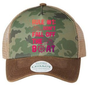 Rule #1 Dont Fall Off The Boat Cruise Cruising Christmas Gift Legacy Tie Dye Trucker Hat