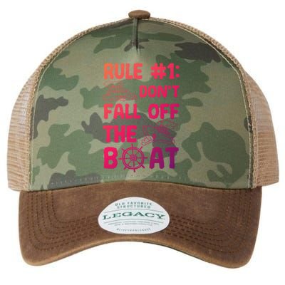 Rule #1 Dont Fall Off The Boat Cruise Cruising Christmas Gift Legacy Tie Dye Trucker Hat