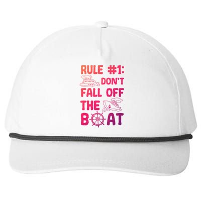 Rule #1 Dont Fall Off The Boat Cruise Cruising Christmas Gift Snapback Five-Panel Rope Hat