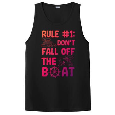 Rule #1 Dont Fall Off The Boat Cruise Cruising Christmas Gift PosiCharge Competitor Tank