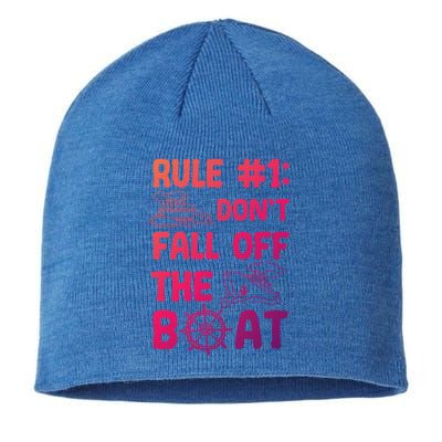 Rule #1 Dont Fall Off The Boat Cruise Cruising Christmas Gift Sustainable Beanie