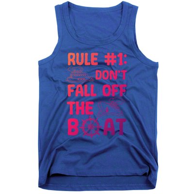 Rule #1 Dont Fall Off The Boat Cruise Cruising Christmas Gift Tank Top