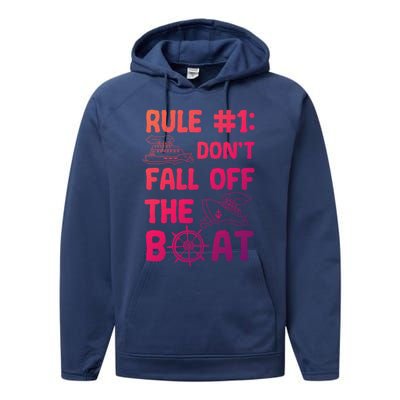 Rule #1 Dont Fall Off The Boat Cruise Cruising Christmas Gift Performance Fleece Hoodie