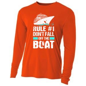 Rule #1 Dont Fall Off The Boat Cruise Ship Vacation Gift Cooling Performance Long Sleeve Crew