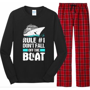 Rule #1 Dont Fall Off The Boat Cruise Ship Vacation Gift Long Sleeve Pajama Set