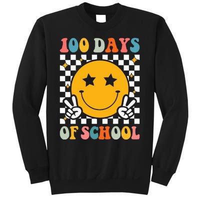 Retro 100 Days Of School Smile Face 100th Day Sweatshirt