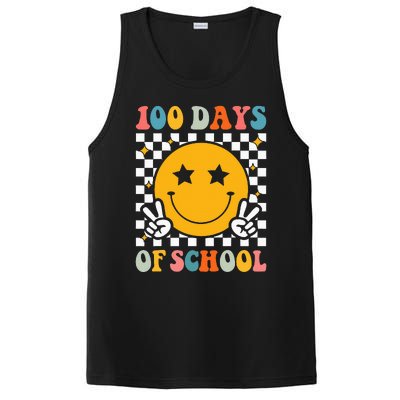 Retro 100 Days Of School Smile Face 100th Day PosiCharge Competitor Tank