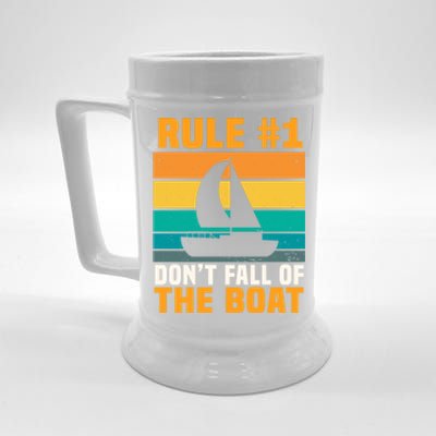 Rule #1 Dont Fall Off The Boat Gift Beer Stein