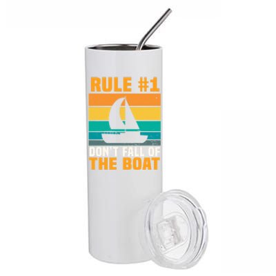 Rule #1 Dont Fall Off The Boat Gift Stainless Steel Tumbler