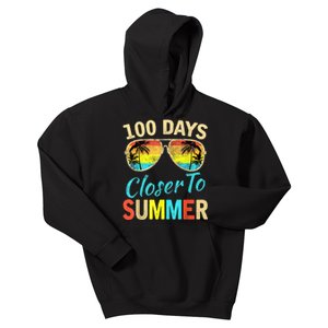 Retro 100 Days Closer To Summer 100 Days Smarter Teachers Kids Hoodie