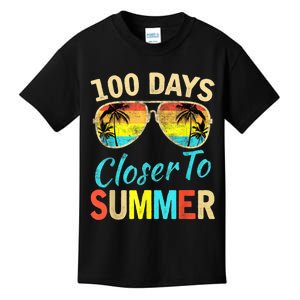 Retro 100 Days Closer To Summer 100 Days Smarter Teachers Kids T-Shirt