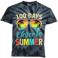 Retro 100 Days Closer To Summer 100 Days Smarter Teachers Kids Tie-Dye T-Shirt