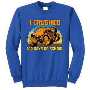 Retro 100 Days Of School Boys Monster Truck Gift Sweatshirt