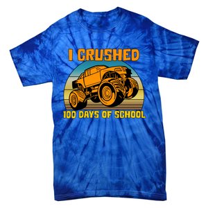 Retro 100 Days Of School Boys Monster Truck Gift Tie-Dye T-Shirt