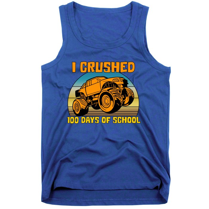 Retro 100 Days Of School Boys Monster Truck Gift Tank Top