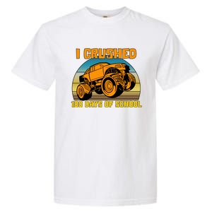 Retro 100 Days Of School Boys Monster Truck Gift Garment-Dyed Heavyweight T-Shirt