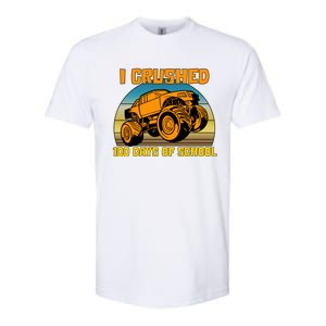 Retro 100 Days Of School Boys Monster Truck Gift Softstyle CVC T-Shirt