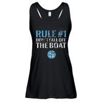 Rule 1 Don't Fall Off The Boat Vintage Funny Boating Ladies Essential Flowy Tank