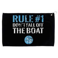 Rule 1 Don't Fall Off The Boat Vintage Funny Boating Grommeted Golf Towel