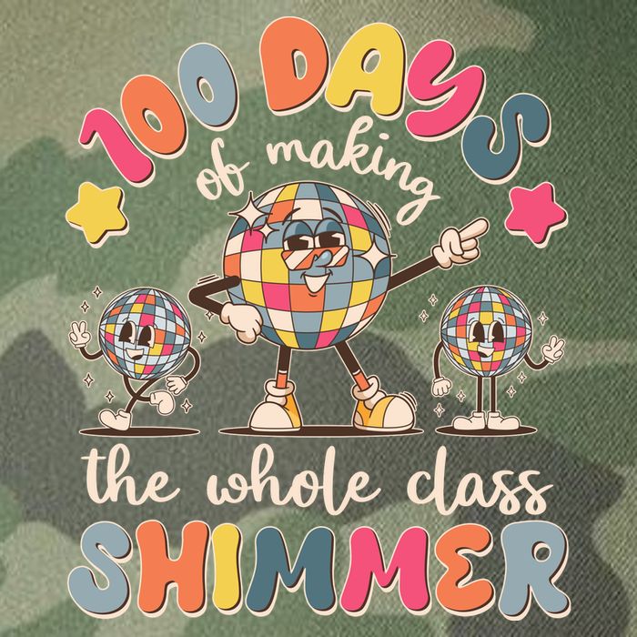 Retro 100 Days Of Making The Whole Class Shimmer Disco Ball Legacy Tie Dye Trucker Hat