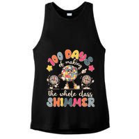 Retro 100 Days Of Making The Whole Class Shimmer Disco Ball Ladies PosiCharge Tri-Blend Wicking Tank