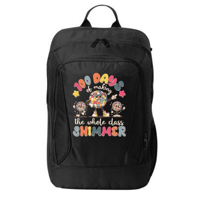 Retro 100 Days Of Making The Whole Class Shimmer Disco Ball City Backpack