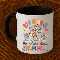 Retro 100 Days Of Making The Whole Class Shimmer Disco Ball Mug